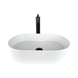 Stripo Tezgah Üstü Çanak Lavabo Mat Beyaz
