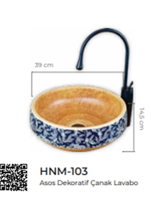 Pure Asos Dekoratif Tezgah Üstü Çanak Lavabo Hnm-103