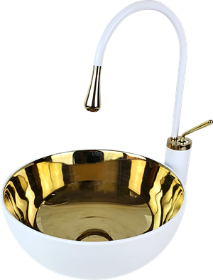 Pure Beyaz Gold Tezgah Üstü Çanak Lavabo Wg-302