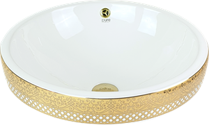 Pure Beyaz Gold Tezgah Üstü Çanak Lavabo Tr-294