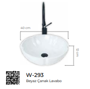 Pure Beyaz Tezgah Üstü Çanak Lavabo W-293