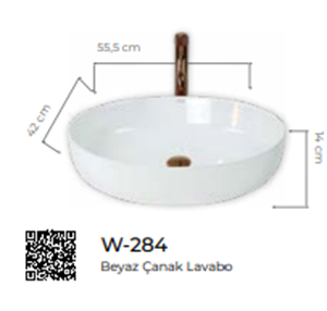 Beyaz Tezgah Üstü Çanak Lavabo