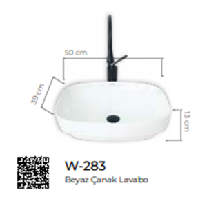 Pure Beyaz Tezgah Üstü Çanak Lavabo W-283