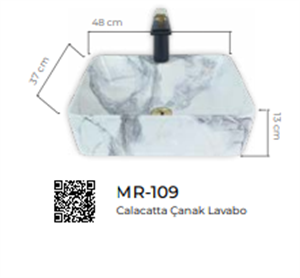 Pure Calacatta Tezgah Üstü Çanak Lavabo Mr-109