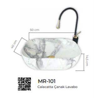 Pure Calacatta Tezgah Üstü Çanak Lavabo Mr-101