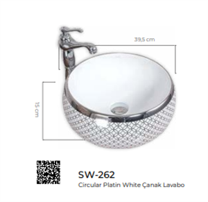 Pure Circular Platin White Tezgah Üstü Lavabo Sw-262