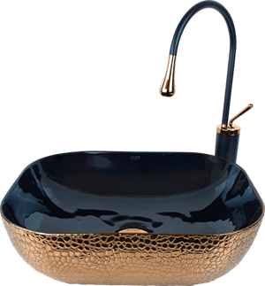 Pure Crocodile Bronz Siyah Tezgah Üstü Çanak Lavabo Bc-304