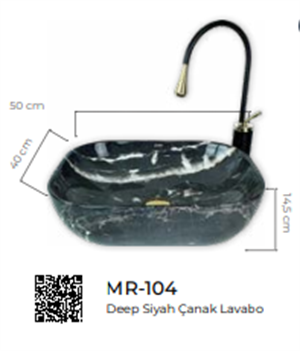 Pure Deep Siyah Tezgah Üstü Çanak Lavabo Mr-104
