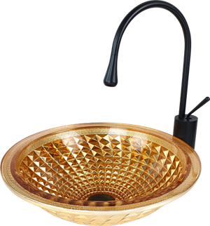 Pure Dekoratif Gold  Cam Lavabo / Y Gls-107
