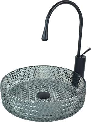 Pure Dekoratif Silver Cam Lavabo / D Gls-110