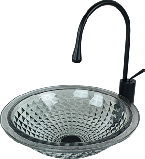 Pure Dekoratif Silver Cam Lavabo / Y Gls-108