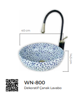 Pure Dekoratif Tezgah Üstü Çanak Lavabo Wn-800