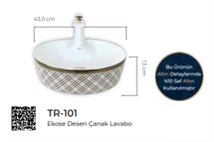 Pure Ekose Tezgah Üstü Çanak Lavabo Tr-101