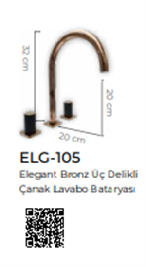 Elegate Rose Gold Üç Delikli Lavabo Bataryası
