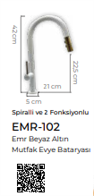 Emr Beyaz Altın Spiralli Mutfak Eviye Bataryası