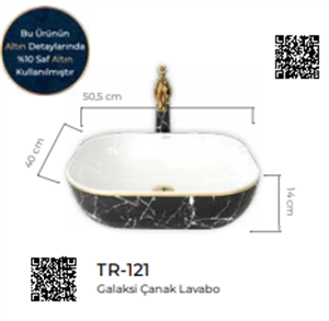 Pure Galaksi Tezgah Üstü Çanak Lavabo Tr-121