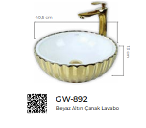 Pure Gold Beyaz Tezgah Üstü Çanak Lavabo Gw-892