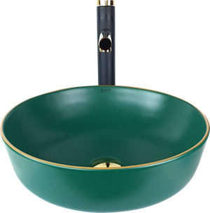 Pure Mat Yeşil Gold Tezgah Üstü Çanak Lavabo Gg-101
