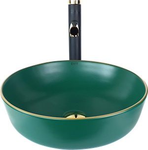 Pure Mat Yeşil Gold Tezgah Üstü Çanak Lavabo Gg-101