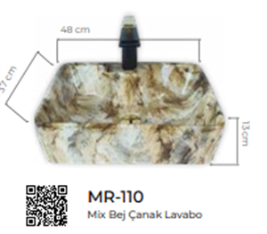 Pure Mix Bej Tezgah Üstü Çanak Lavabo Mr-110