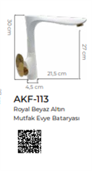 Royal Beyaz Altın Mutfak Eviye Bataryası