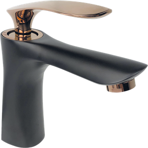 Royal Siyah Rose Gold Lavabo Bataryası