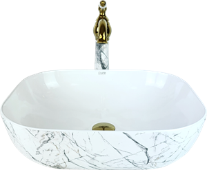 Pure Sharp Calacatta Tezgah Üstü Çanak Lavabo Tr-119