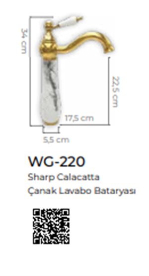 Sharp Calacatta Çanak Lavabo Bataryası