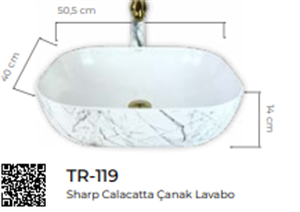 Pure Sharp Calacatta Tezgah Üstü Çanak Lavabo Tr-119