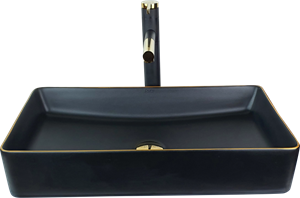 Pure Siyah Gold Tezgah Üstü Çanak Lavabo Bg-305