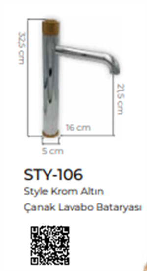 Style Krom Altın Çanak Lavabo Bataryası