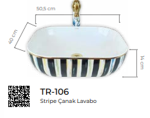 Pure Stripe Tezgah Üstü Çanak Lavabo Tr-106