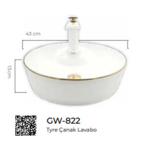 Pure Tyre Tezgah Üstü Çanak Lavabo Gw-822