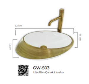 Pure Ufo Gold Tezgah Üstü Çanak Lavabo Gw-503