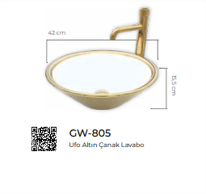 Pure Ufo Gold Tezgah Üstü Çanak Lavabo Gw-805