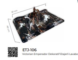 Pure Victorian Emperador Etajerli Lavabo Etj-106