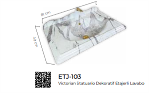 Pure Victorian Statuario Etajerli Lavabo Etj-103
