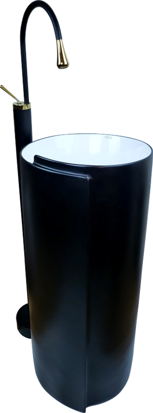 Monza Mat Siyah Monoblok Lavabo