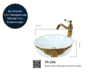 Pure White Gold Kleopatra Çanak Lavabo Tr-296