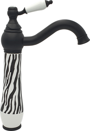 Zebra Siyah Beyaz Çanak Lavabo Bataryası