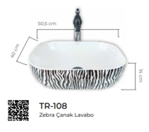 Pure Zebra Tezgah Üsü Çanak Lavabo Tr-108
