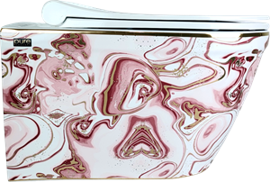 Pure Ebru Pembe Altın Kanalsız Asma Klozet Wh-133+Soft Kapak