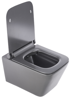 Pure Mat Grı Kanalsız Asma Klozet Wh-776+Soft Kapak