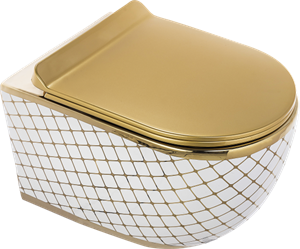 Pure Geo. Beyaz Altın Kanalsız Asma Klozet Wh-783+Soft Kapak