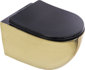 Pure Parlak Gold Sıyah Kanalsız Asma Klozet Wh-785+Soft Kapak