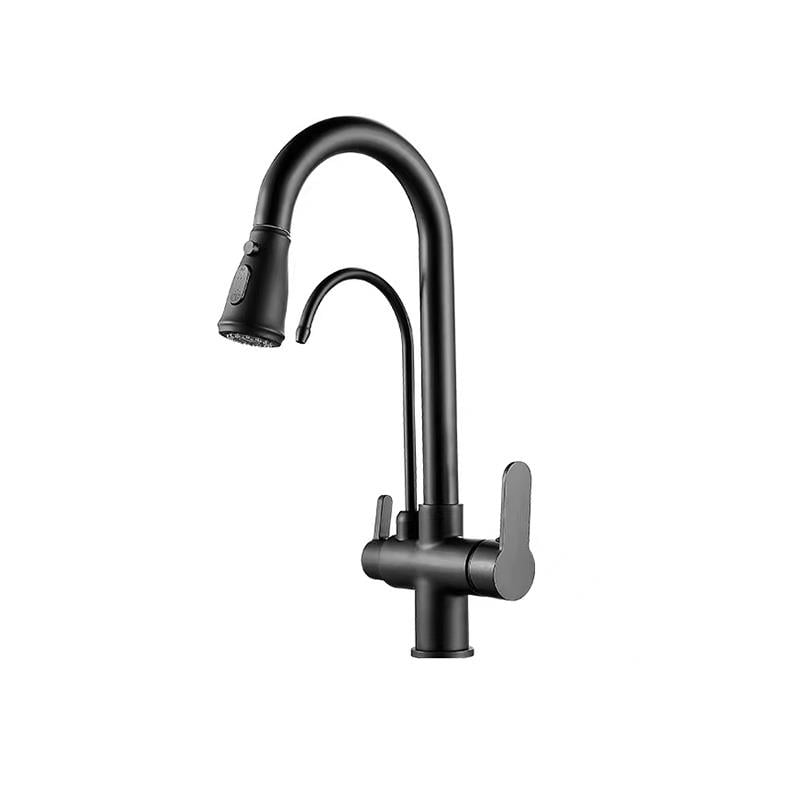 Newart Spırallı Arıtma Su Gırıslı Evye Bataryası-Sıyah 150589SPB