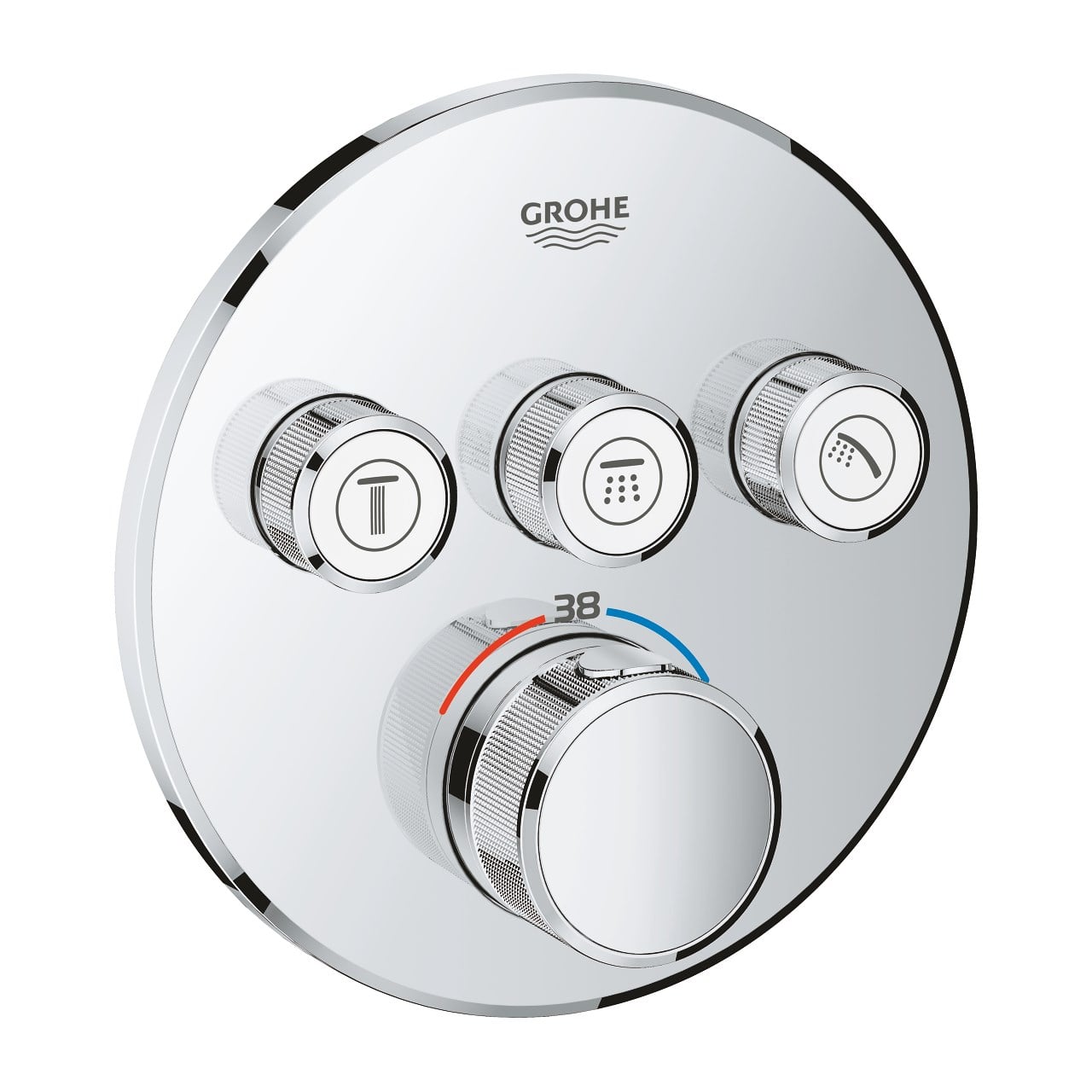 Grohtherm Smartcontrol Ankastre Banyo Bataryası Yuvarlak.3çıkışlı(Sıvaaltı Hariç) 29121000