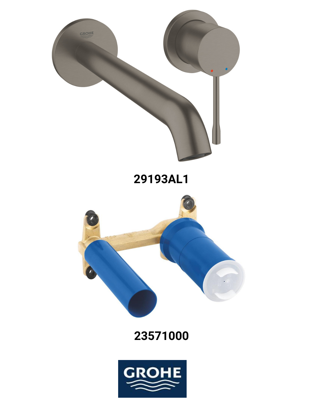 Essence New Ankastre Lavabo Bataryası Seti Fırçalı Antrasit (Sıvaaltı Dahil) 29193SET2