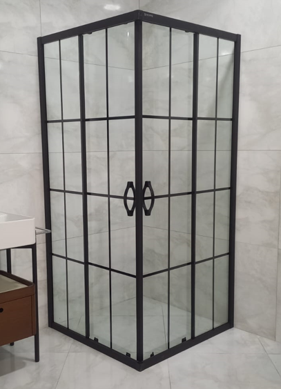 Selduş 90*90 Duşkabin Kare 5MM Siyah Çizgi Cam H.190CM 31991111