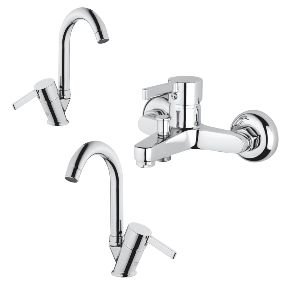 Tema Tulip 3 Lü Armatür Seti(Banyo+Lavabo Mutfak) 61091+61092+61093